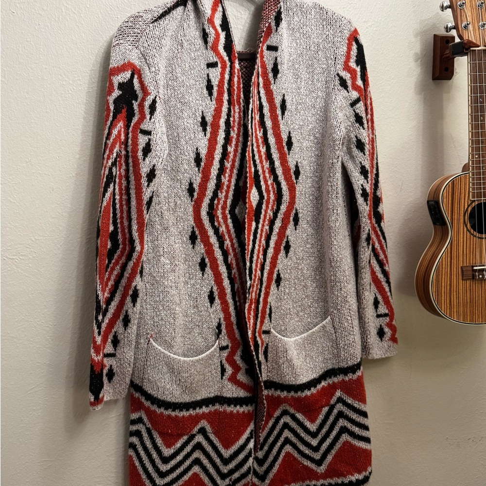 Sun & Shadow Multicolor Geometric Cardigan